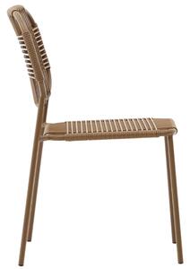Hnědá kovová zahradní židle Kave Home Talaier