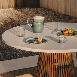 Teakový zahradní stůl s bílou deskou Kave Home Alcaufar 120 cm