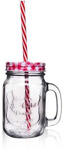 Orion Straw sklenice s brčkem a uchem 450 ml