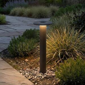 Lucande LED osvětlení cesty Haloa, černé, výška 50 cm, IP54, Černá, Hliník, Moderní