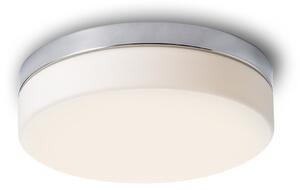 Stropní koupelnové LED svítidlo Awe 21W, 3000K, 948lm, IP44, Ø345, opálové sklo/chrom
