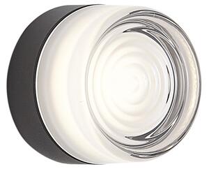 Designová nástěnná lampa černá s opálovým sklem IP44 - Michele