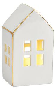 Bílý LED porcelánový domeček SHINY HOUSE