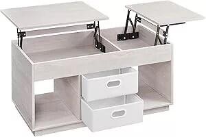 SONGMICS Konferenční stolek Vasagle Uma s výsuvnou deskou 100 cm béžový