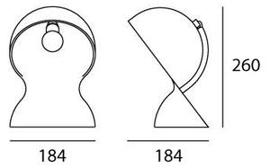Artemide 1466030A Dalú Black, černá designová stolní lampa, 1x28W E14, výška: 26 cm