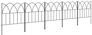 Outsunny Zahradní Ploty 205x45,5 cm Sada 5 Dekorativních Kovových Plotů pro Zahradu, Bezpečná Kombinace Zvířecí Bariéra pro Terasu, Patio a Trávník |