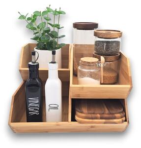5Five® Sada 3 bambusových organizérů CAJA do kuchyně, Double+single+mini