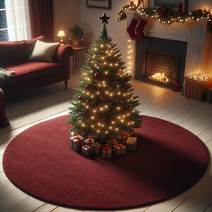 Vopi koberce Vánoční kusový koberec Eton vínově červený kruh - 300x300 (průměr) kruh cm