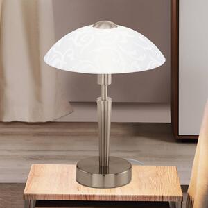 EGLO Stolní lampa SOLO 1, matný nikl, výška 32 cm, kov/sklo, stmívatelné, stmívatelný, Hliník / šedá / zinek, Obývací pokoj / jídelna, kov, Moderní