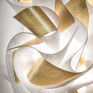 Slamp Veli Aurea Medium, bílo-zlaté stropní svítidlo, 2x12W E27, prům. 53cm