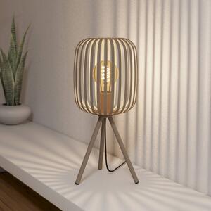 EGLO Stolní lampa Romazzina, béžová, výška 44 cm, kov, E27, Krémová / jantar, Obývací pokoj / jídelna, kov, Moderní, Lampa trojnožka