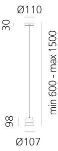 Artemide 0230510A GIO.light suspension, bílé designové svítidlo, 1x9W LED 3000K, prům. 10,7cm