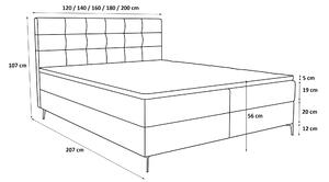 Manželská postel 140 cm Infernus Bonell (béžová) (s roštem, s úl. prostorem). 1082292