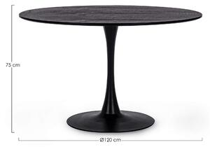 Jídelní stůl Bloom Ø 120 cm černý