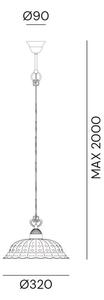 Il Fanale 061.08.OC Anita, rustikální závěsné svítidlo z antické mosazi a keramiky, 1x15W LED E27, prům. 32cm