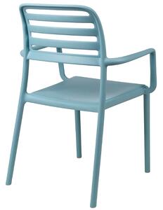 Nardi Světle modrá plastová zahradní židle Costa s područkami