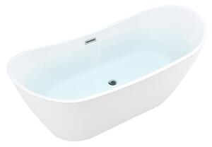 BPS-koupelny Volně stojící akrylátová vana RICA 513B 160x75 bílá, odtokový komplet chrom