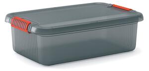 Šedý plastový úložný box s víkem 59x39x18 cm K Latch Box – KIS