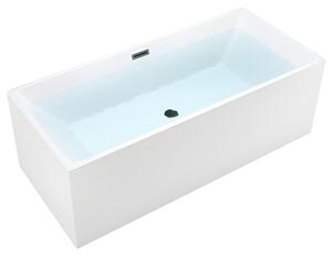 BPS-koupelny Volně stojící akrylátová vana SANTA 507C P BL 170x75 bílá, odtokový komplet černý
