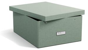 Kartonový úložný box zelenomodrý s víkem 34,5x45x18,5 cm Katrin Canvas Paper Laminate – Bigso