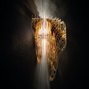 Slamp Aria wall gold, nástěnný světelný objekt od Zaha Hadid, 2xE14 + 6W LED, výška 60cm