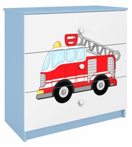 KOCOT KIDS Komoda - BABYDREAMS, matná bílá/modrá, různé motivy na výběr Motiv: hasičské auto