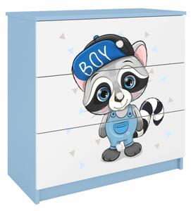 KOCOT KIDS Komoda - BABYDREAMS, matná bílá/modrá, různé motivy na výběr Motiv: panda