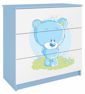 KOCOT KIDS Komoda - BABYDREAMS, matná bílá/modrá, různé motivy na výběr Motiv: medvídek 3