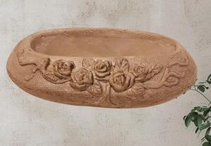 Betonová mísa oválná - reliéf - mrazuvzdorná,d.26cm