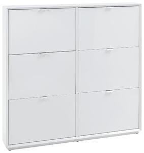 VYKLÁPĚCÍ BOTNÍK, bílá, barvy nerez oceli, 127/122/18 cm Xora - Výklopné botníky