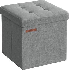 SONGMICS Taburet Nestro s úložným prostorem 30 cm světle šedý