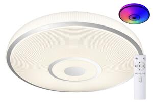 Stropní LED svítidlo Rainbow K 24W + RGB 6W, 3000-6500K, 2500lm, Ø380, bílá/třpytivý efekt + dálkové ovládání