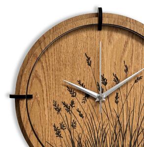 Dřevěné nástěnné hodiny do obývacího pokoje přírodní design | SENTOP HDF0587-OAK
