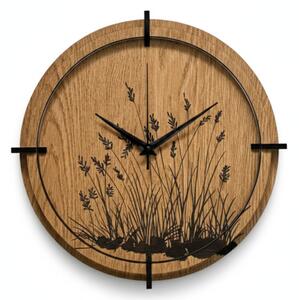 Dřevěné nástěnné hodiny do obývacího pokoje přírodní design | SENTOP HDF0587-OAK