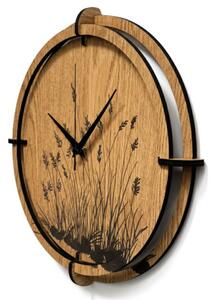 Dřevěné nástěnné hodiny do obývacího pokoje přírodní design | SENTOP HDF0587-OAK