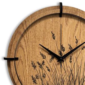 Dřevěné nástěnné hodiny do obývacího pokoje přírodní design | SENTOP HDF0587-OAK
