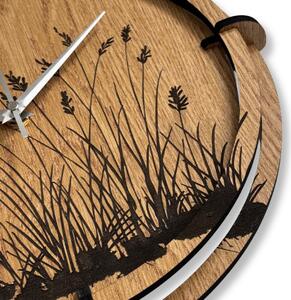 Dřevěné nástěnné hodiny do obývacího pokoje přírodní design | SENTOP HDF0587-OAK