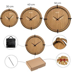 Dřevěné nástěnné hodiny do obývacího pokoje přírodní design | SENTOP HDF0587-OAK