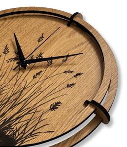 Dřevěné nástěnné hodiny do obývacího pokoje přírodní design | SENTOP HDF0587-OAK