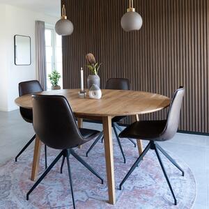 Nordic Living Dubový rozkládací jídelní stůl Meta 118 x 118/158 cm