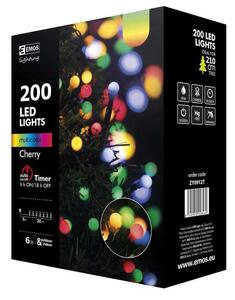 Emos Cherry-Vánoční Řetěz 20M 200 Led Multicolor-S Časovačem Zy0912T