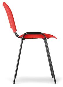 Plastová židle SMART, chromované nohy, červená