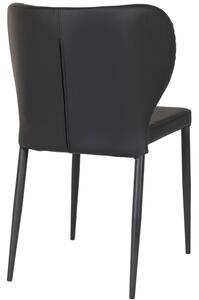 Nordic Living Černá koženková jídelní židle Piscatello