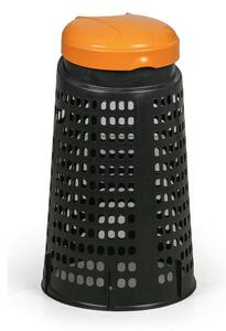 Odpadkový koš plastový na pytle 120 L - 1+1 ZDARMA černý, oranžová