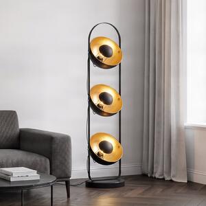 Stojací Lampa Lindby, Muriel, Černá, Obývací pokoj, Kov, Moderní