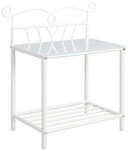 NOČNÍ STOLEK K POSTELI, čiré, bílá, 53/60/30 cm Carryhome