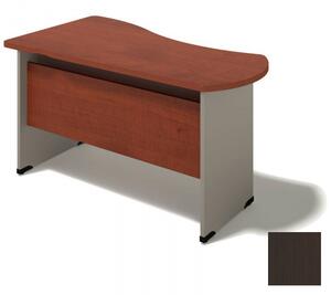 Rohový kancelářský stůl BERN, dřevěná podnož, pravý, wenge, délka 1400 mm