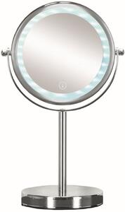 Kleine Wolke LED Mirror kosmetické zrcátko 17.5x29.5 cm kulatý s osvětlením chrom 5887124886