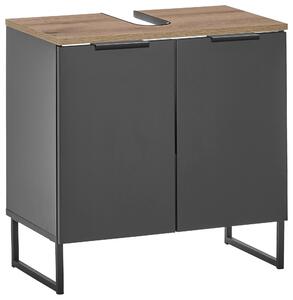 SKŘÍŇKA POD UMYVADLO, černá, černá, barvy dubu, 60/60/35 cm home24 - Koupelnové série, Online Only