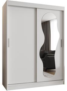 Šatní skřín s posuvnými dveřmi a zrcadlem ULTRA 150cm bílá